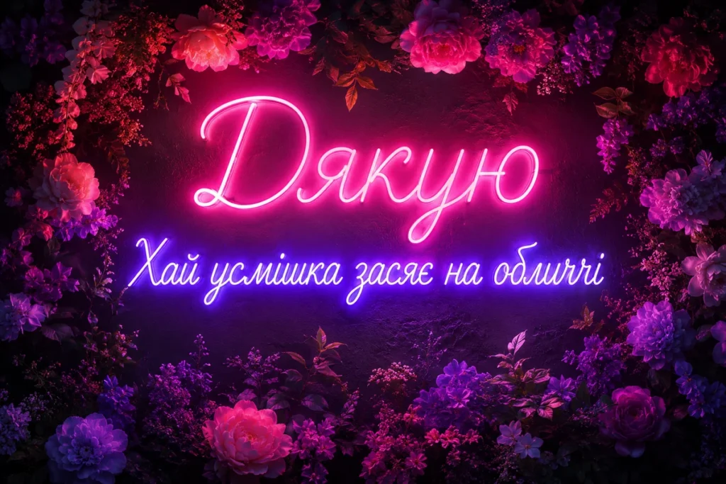 Неонове “Дякую”