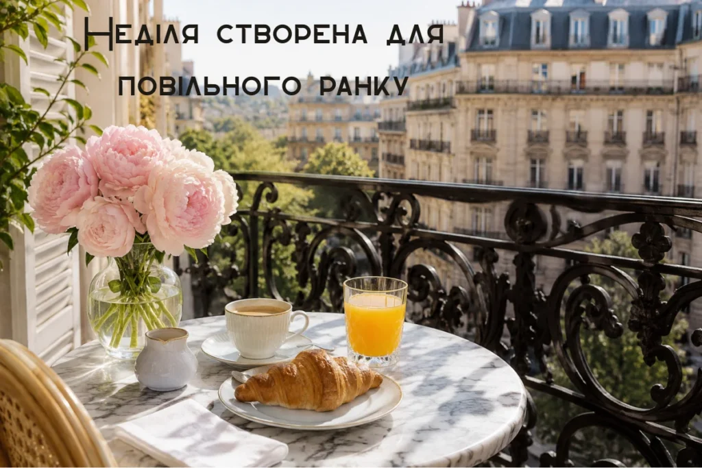 Недільний ранок на балконі з квітами