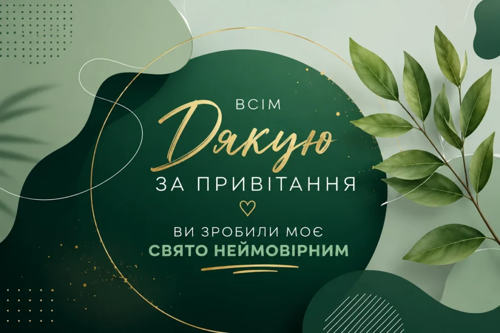 Подяка за привітання на сучасному фоні