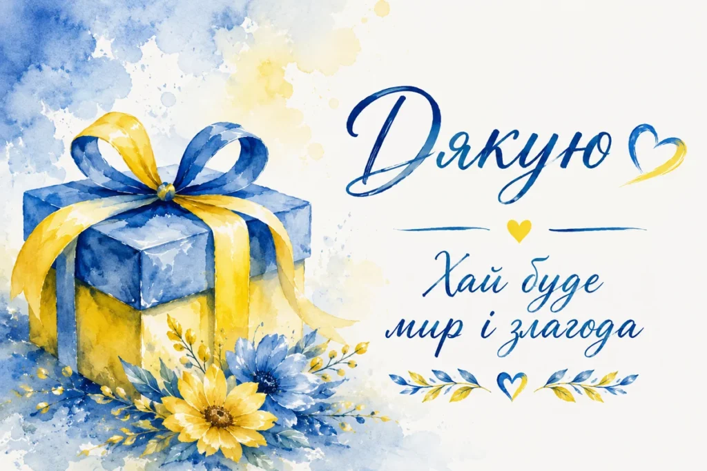 Подарунок у синьо-жовтих кольорах