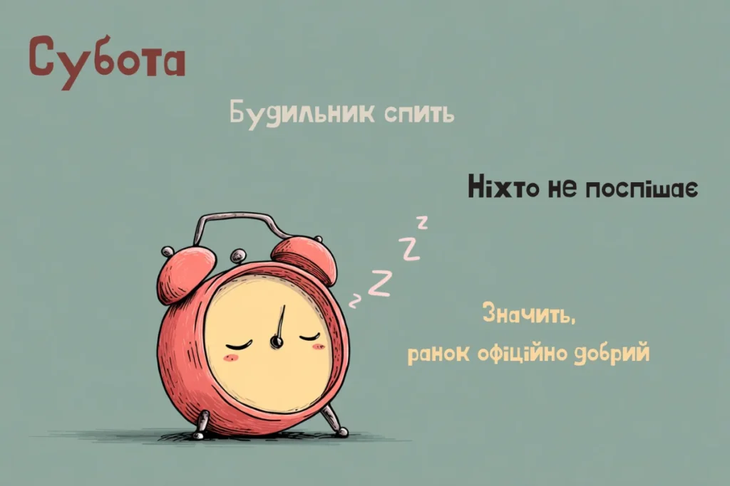 Кумедний будильник спить у суботу