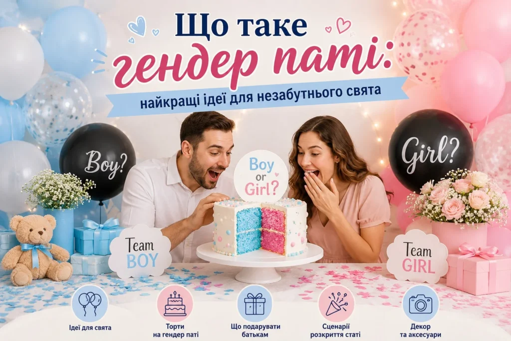 Торт, кульки, кольоровий дим, хлопавки – гендер паті перетворює відкриття таємниці про стать дитини на справжнє шоу