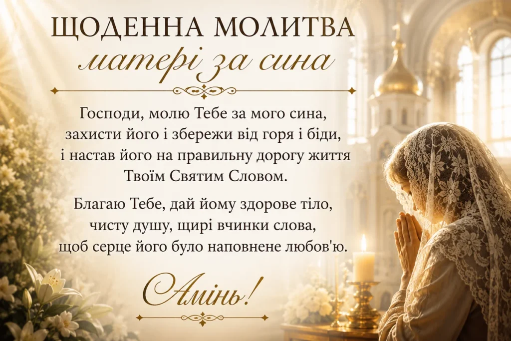 Коротка щоденна молитва за сина