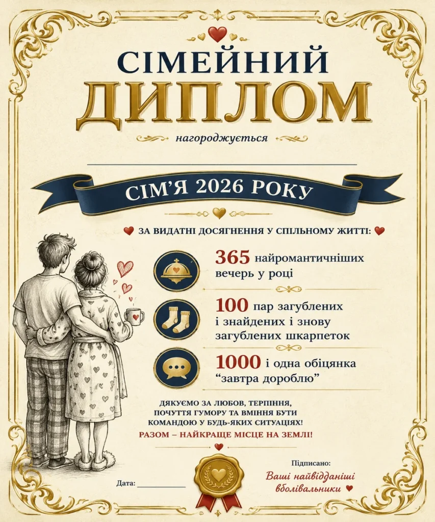 Сімейний диплом для привітання