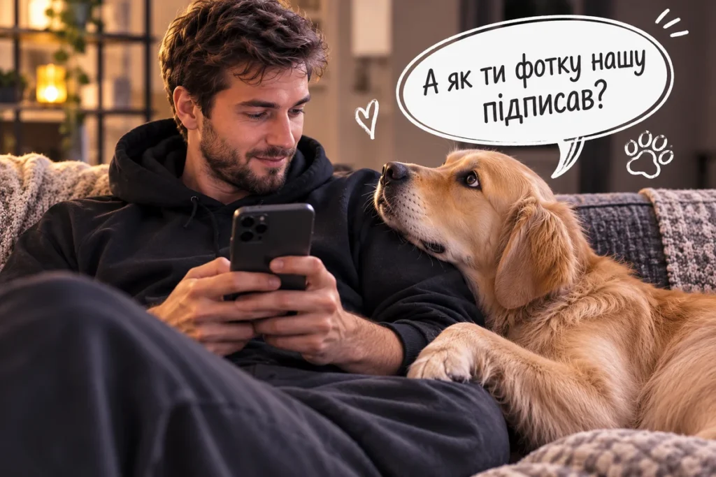 Собака відпочиває з хазяїном 