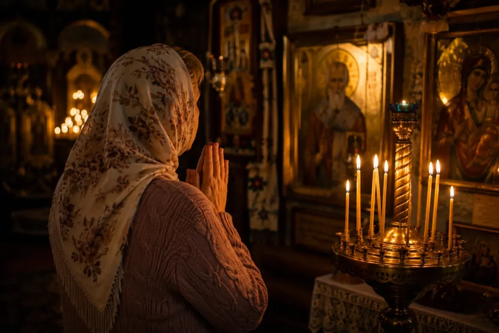 Мати молиться за сина військового