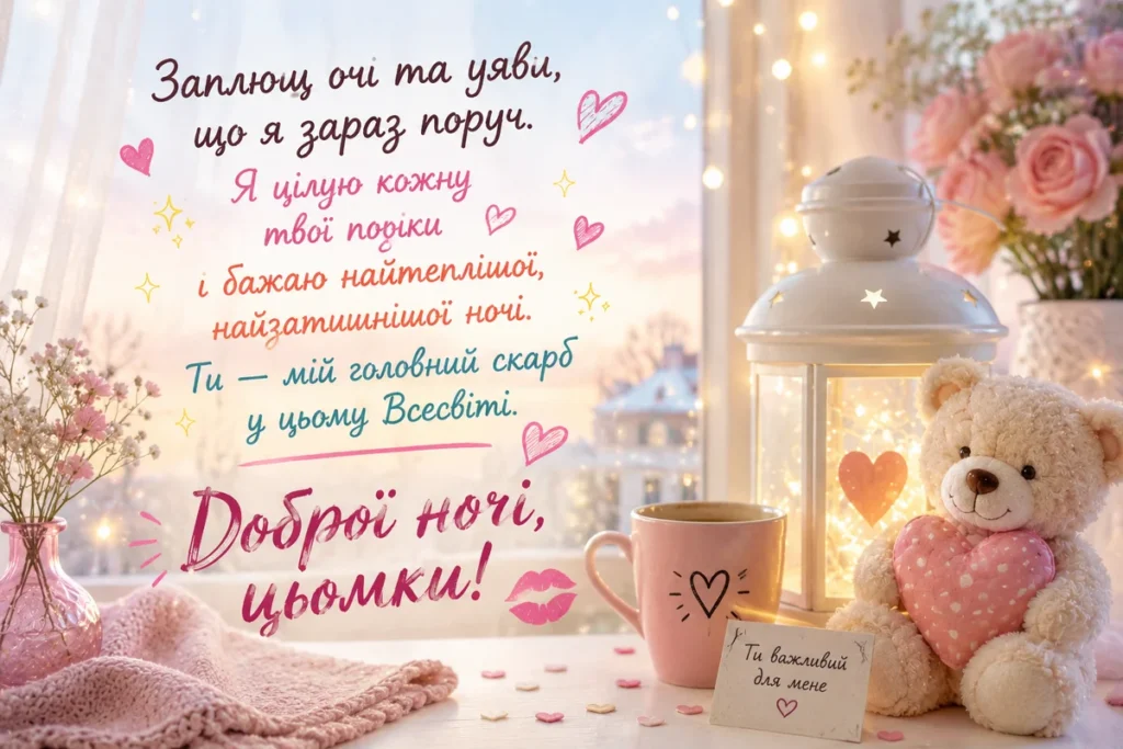 Плюшевий ведмедик бажає доброї ночі 