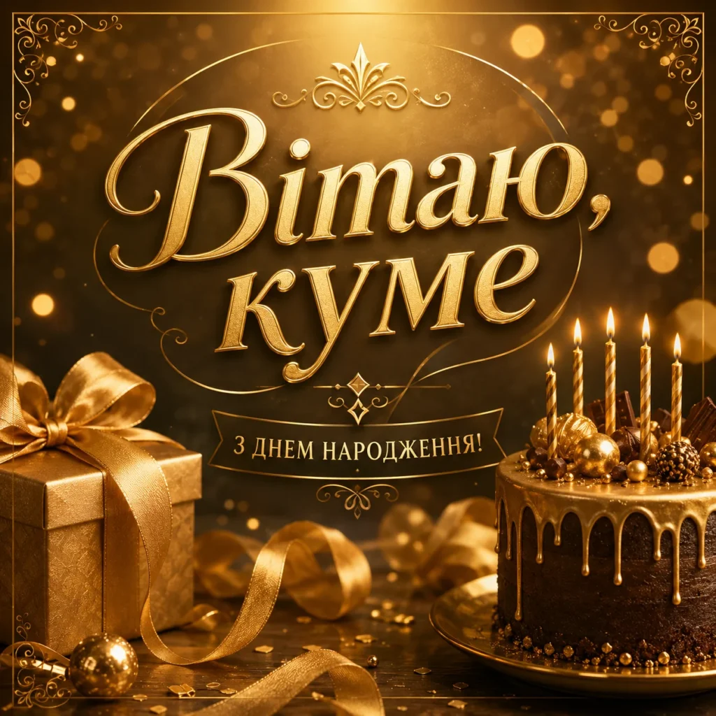 Гарна листівка куму з днем народження